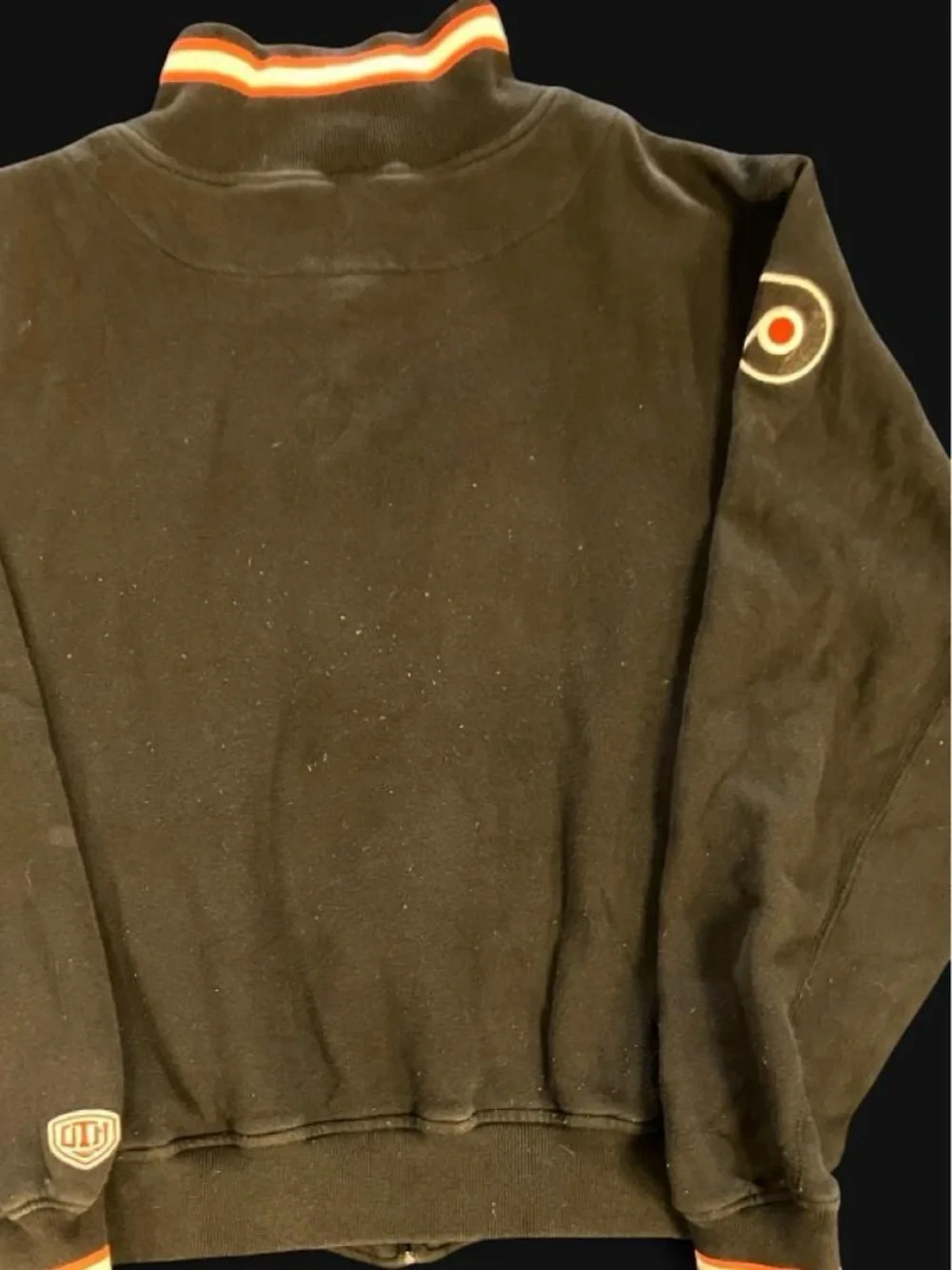 Vintage 90s Retro Black Philadelphia Flyers Womens Spellout Zip Up Jacket Size M